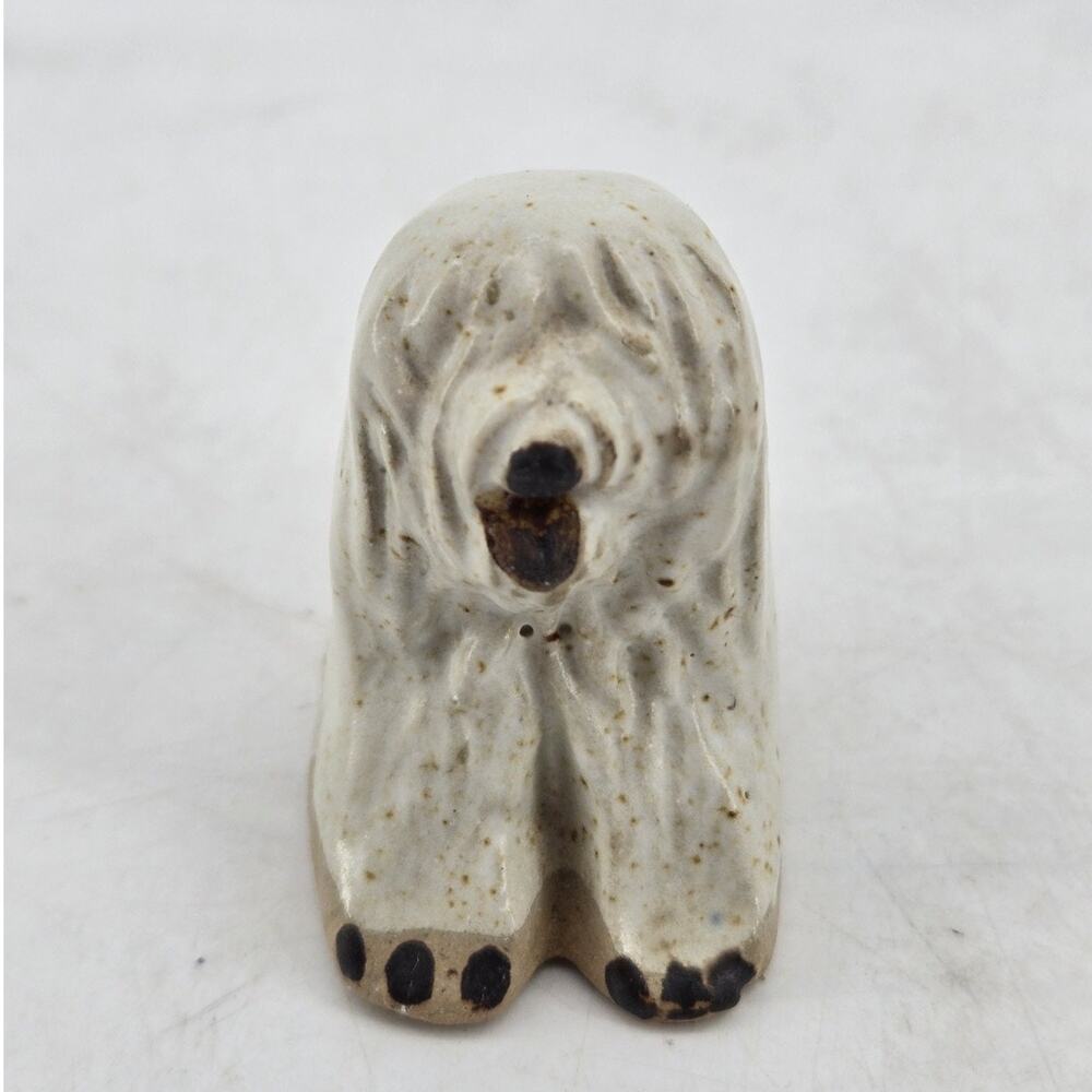 Vintage Tremar Cornish Studio Pottery Animal Figurine Old English Sheep Dog 2 In